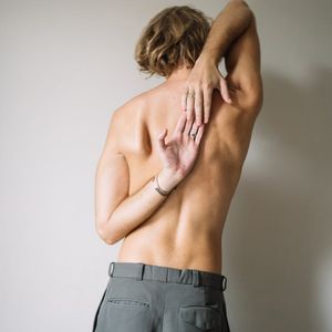 Stretched muscles and lines of the body